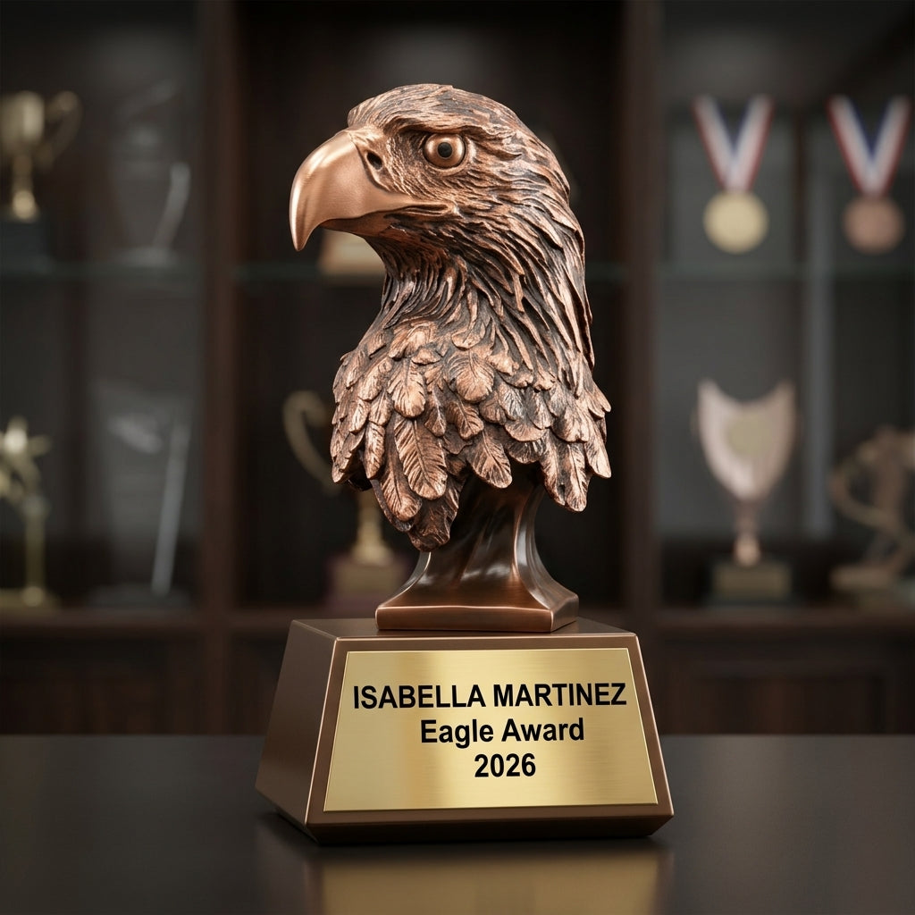 Personalized | Eagle Award | Custom Engraved | Eagle Trophy | Award Recognition | Patriotic Gift | Military Veteran | Corporate Employee - View 3