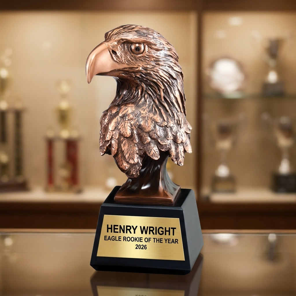 Personalized | Eagle Award | Custom Engraved | Eagle Trophy | Patriotic Award | Military Gift | Veteran Recognition | Leadership Award - View 1
