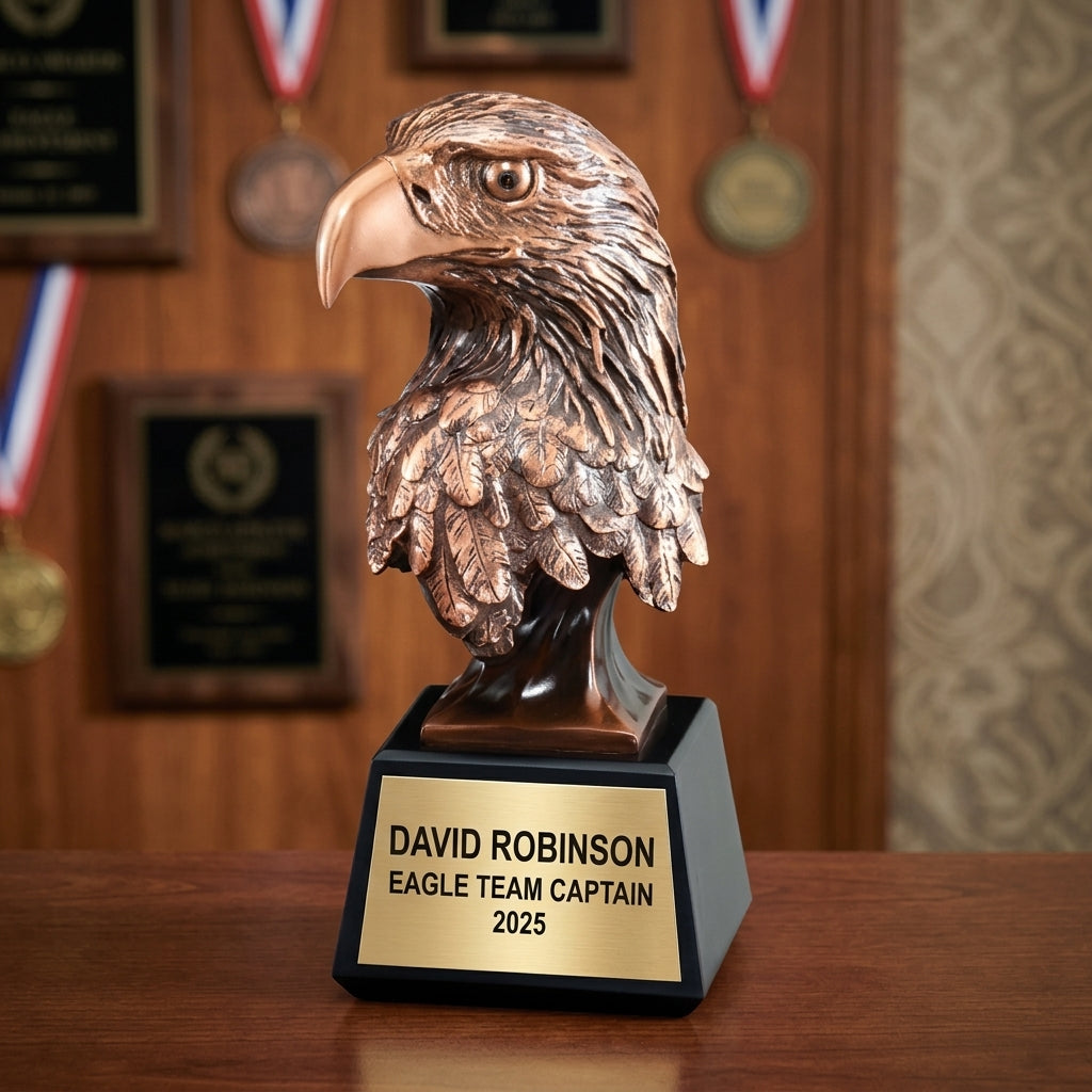 Personalized | Eagle Award | Custom Engraved | Eagle Trophy | Patriotic Award | Military Gift | Veteran Recognition | Leadership Award - View 3