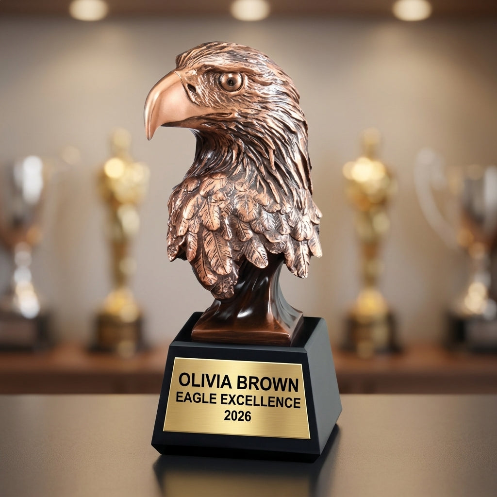 Personalized | Eagle Award | Custom Engraved | Eagle Trophy | Patriotic Award | Military Gift | Veteran Recognition | Leadership Award - View 4