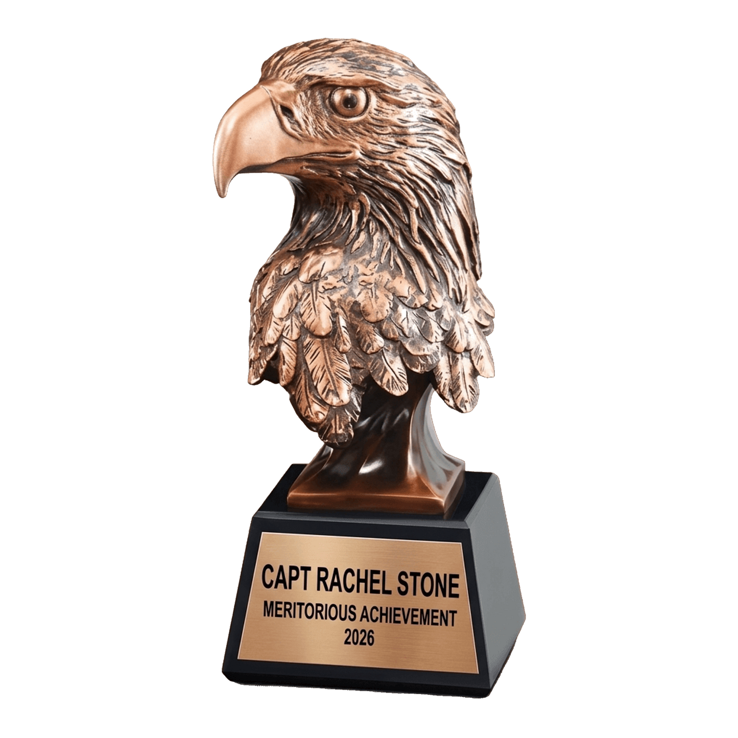 Military Trophy Award | Personalized Gift | Custom Engraved | Retirement | Promotion | Service Award | Veterans Day | 10" Resin
