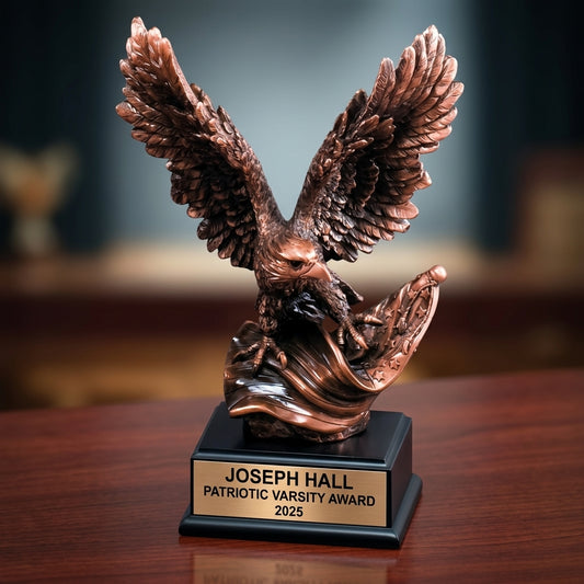 Patriotic Award Trophy | Personalized Eagle | Custom Engraved | American Pride | Gift | Recognition - View 2