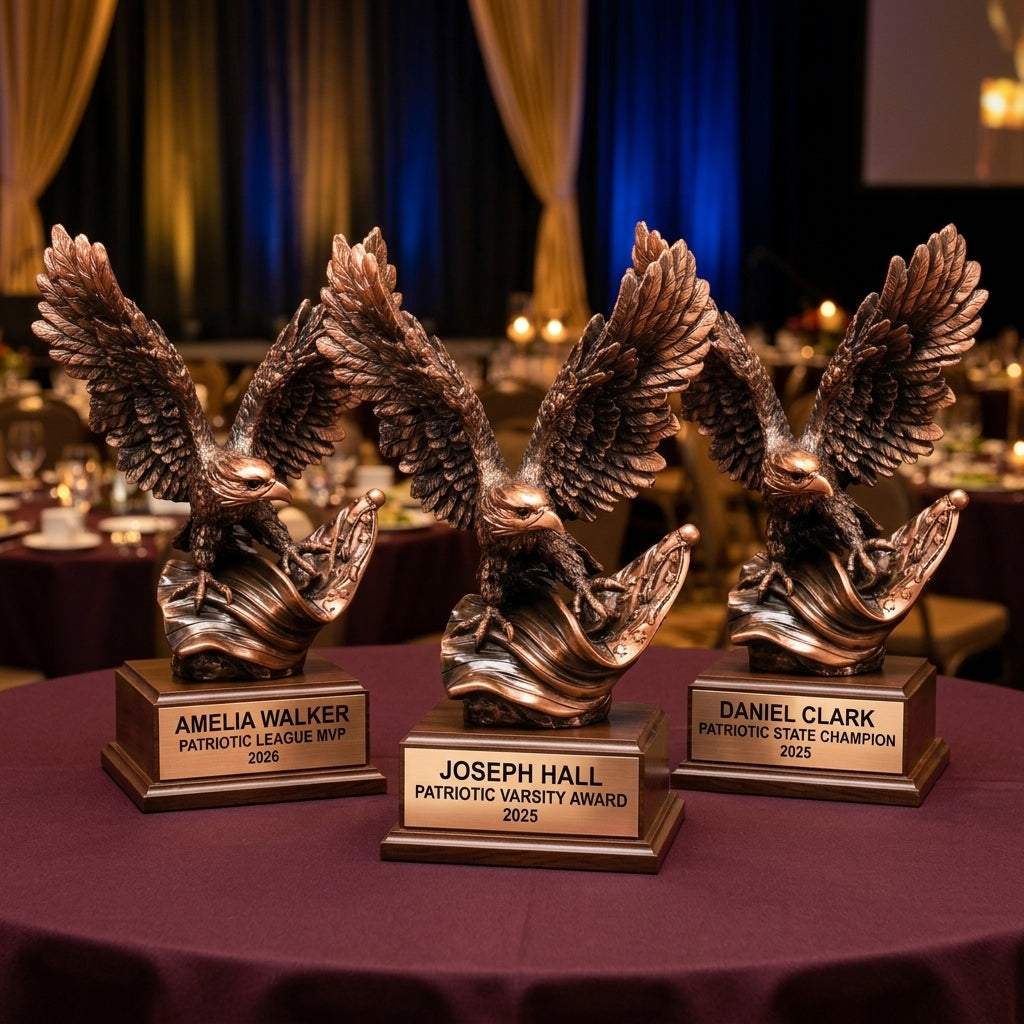 Patriotic Award Trophy | Personalized Eagle | Custom Engraved | American Pride | Gift | Recognition - View 6