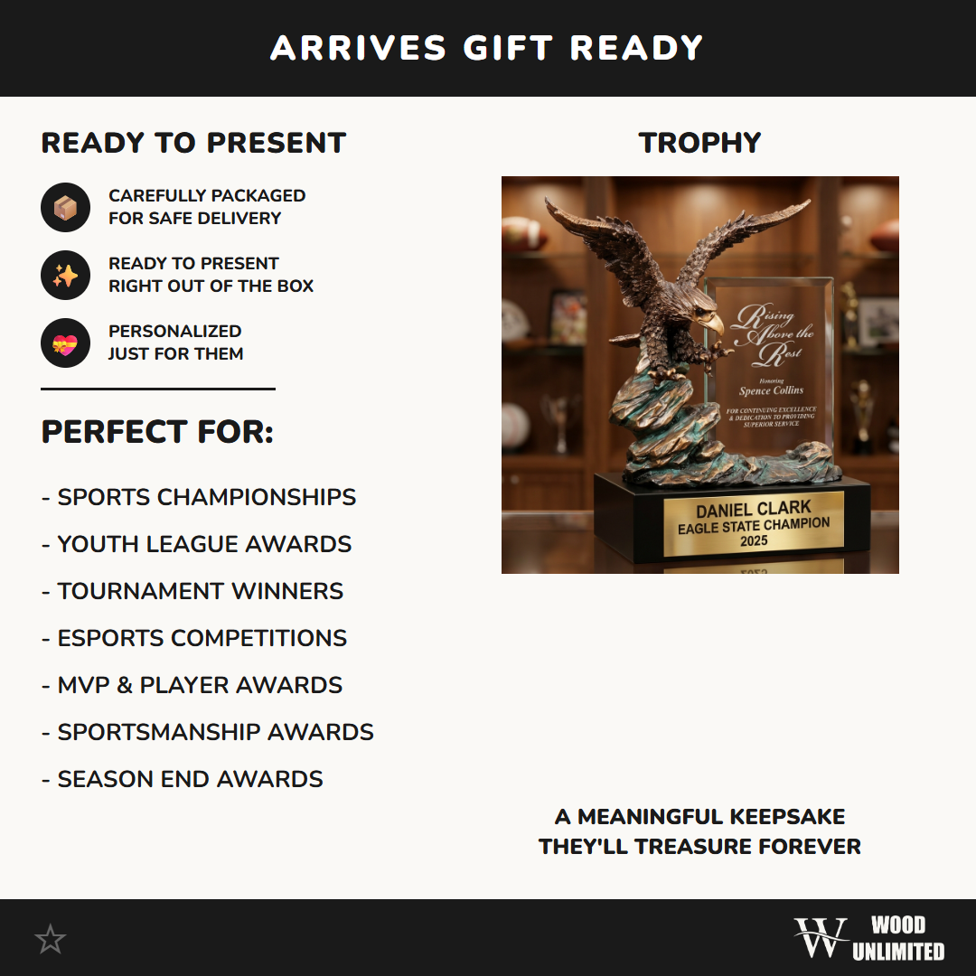 Personalized | Eagle Award | Custom Engraved | Custom Trophy | Engraved Plaque | Corporate Gift | Military Award | Patriotic Decor