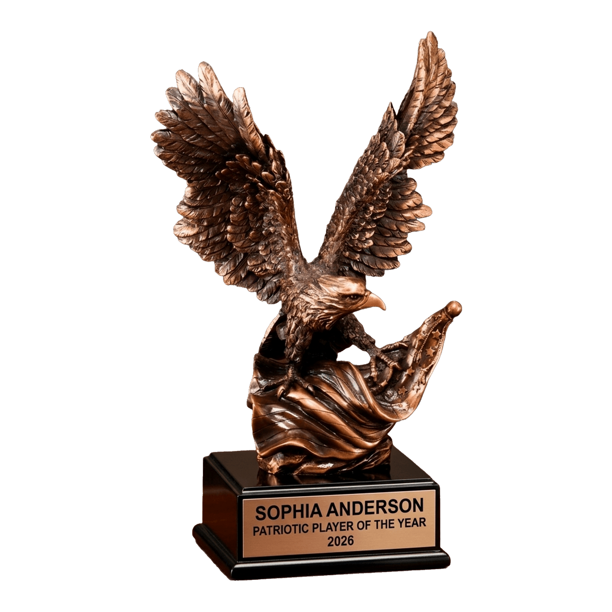 Patriotic Award Trophy | Personalized Eagle | Custom Engraved | American Pride | Recognition Gift | Bronze Finish