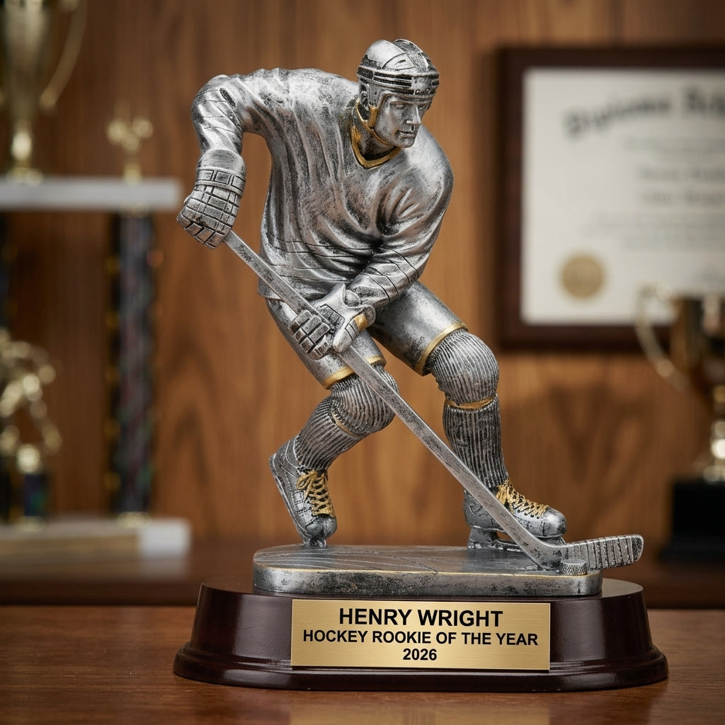 Hockey Award Trophy | Personalized | Custom Engraved | Ice Hockey Award | Player Gift | Hockey Team Award | Engraved Trophy - View 3