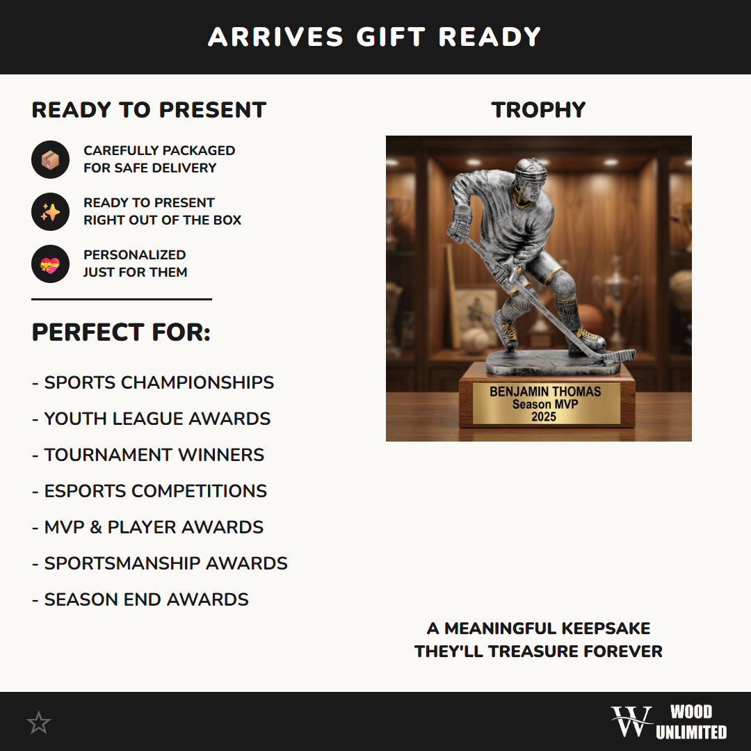 Hockey Award Trophy | Personalized | Custom Engraved | Ice Hockey Award | Player Gift | Hockey Team Award | Engraved Trophy