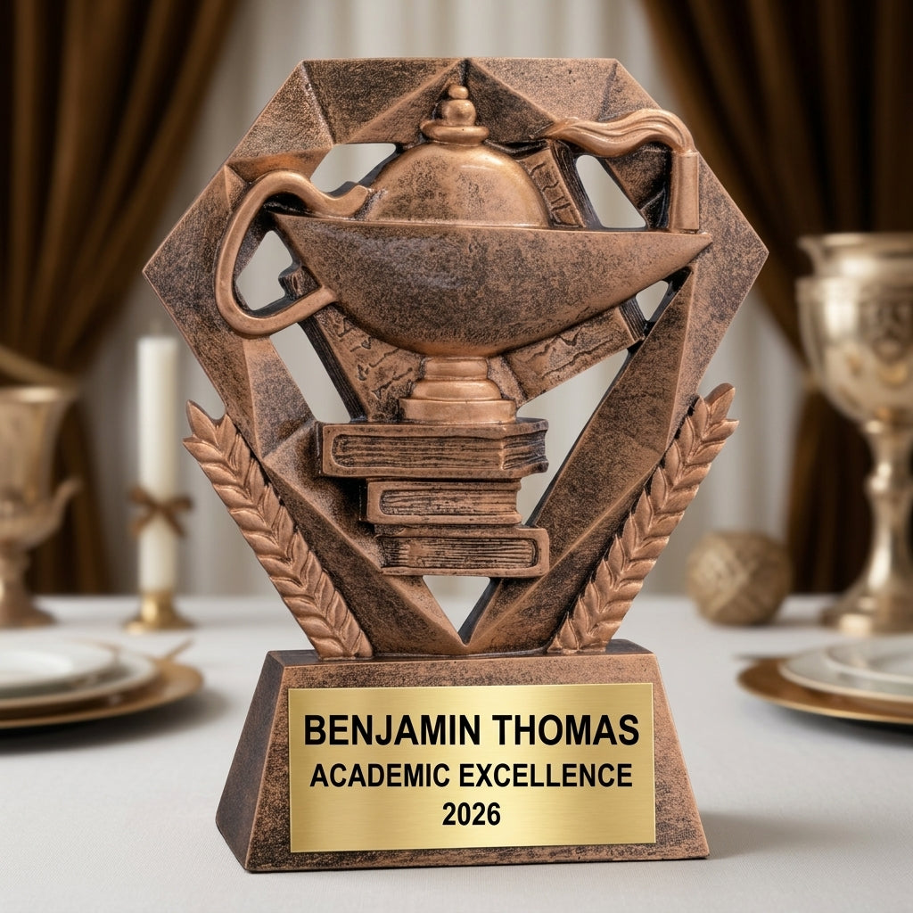 Graduation Award Trophy | Personalized Gift | Custom Engraved | Lamp of Knowledge | Academic Achievement | Class of 2024/2025 - View 4