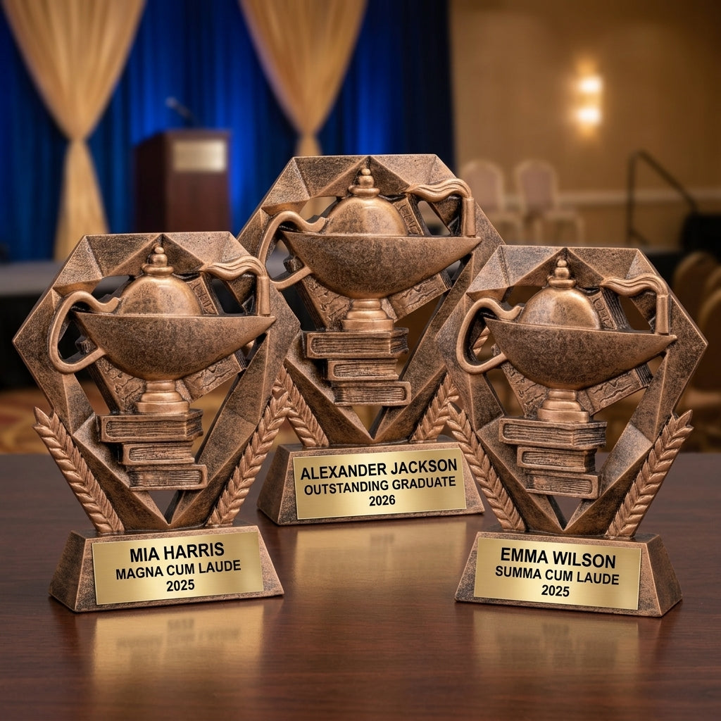 Graduation Award Trophy | Personalized Gift | Custom Engraved | Lamp of Knowledge | Academic Achievement | Class of 2024/2025 - View 6