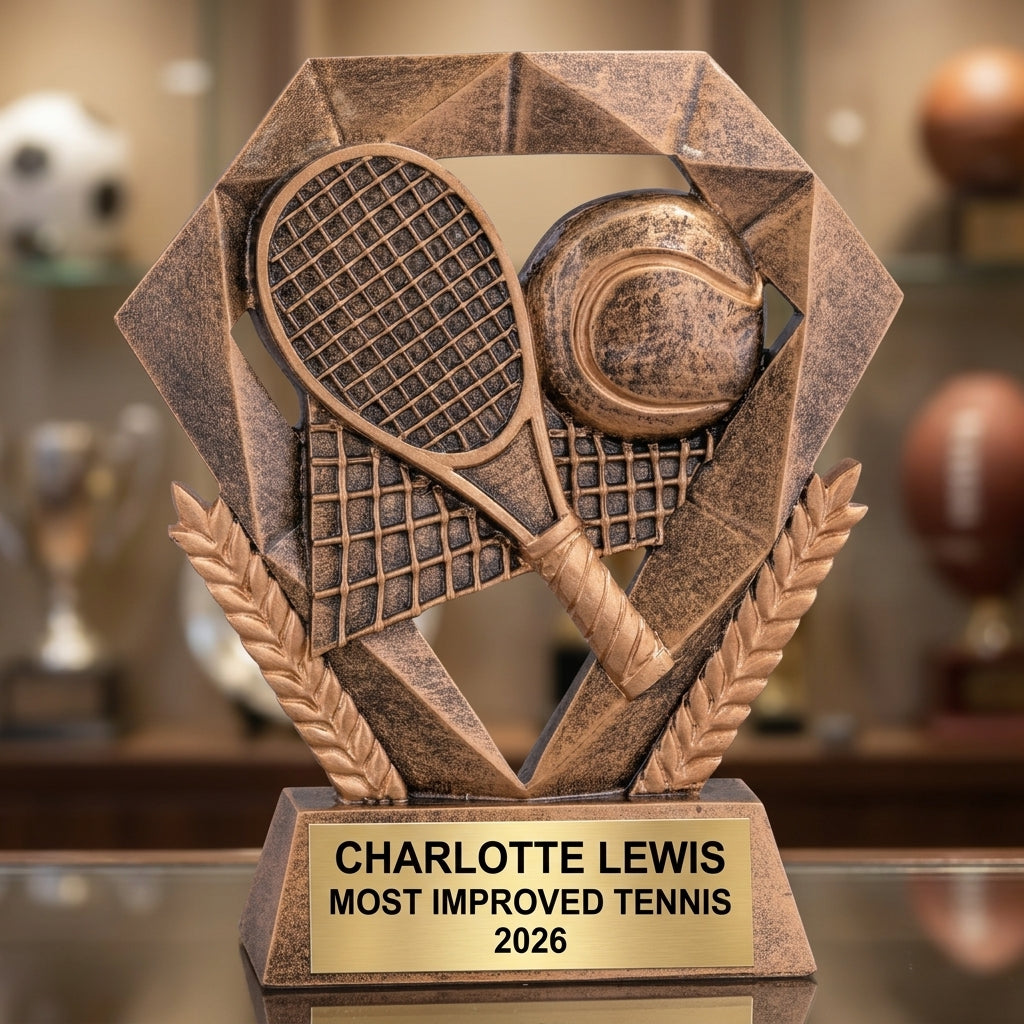 Tennis Award Trophy | Personalized Tennis Gift | Custom Engraved | Tennis Champion | Tennis MVP | Tennis Tournament - View 1