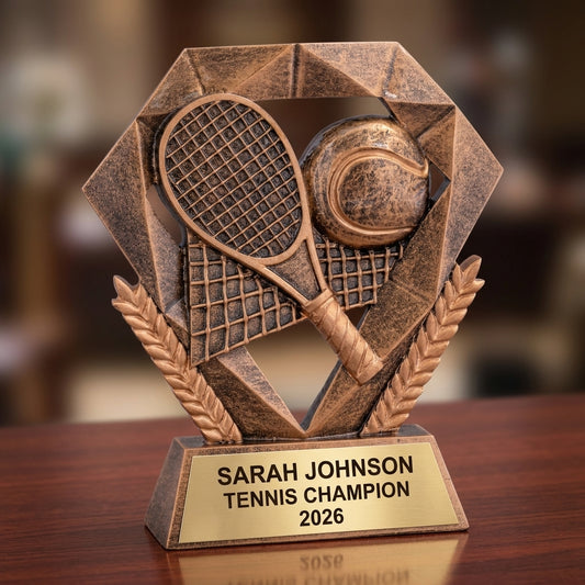 Tennis Award Trophy | Personalized Tennis Gift | Custom Engraved | Tennis Champion | Tennis MVP | Tennis Tournament - View 2