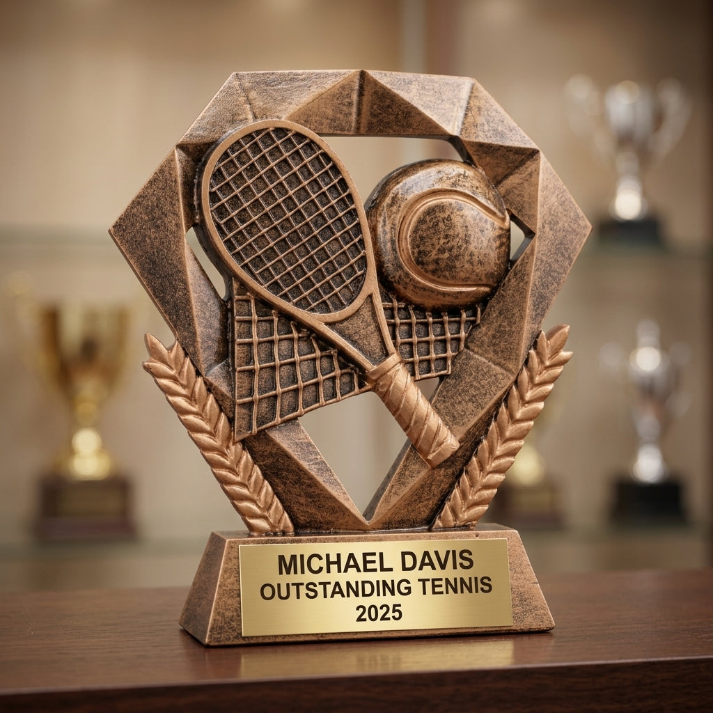 Tennis Award Trophy | Personalized Tennis Gift | Custom Engraved | Tennis Champion | Tennis MVP | Tennis Tournament - View 4