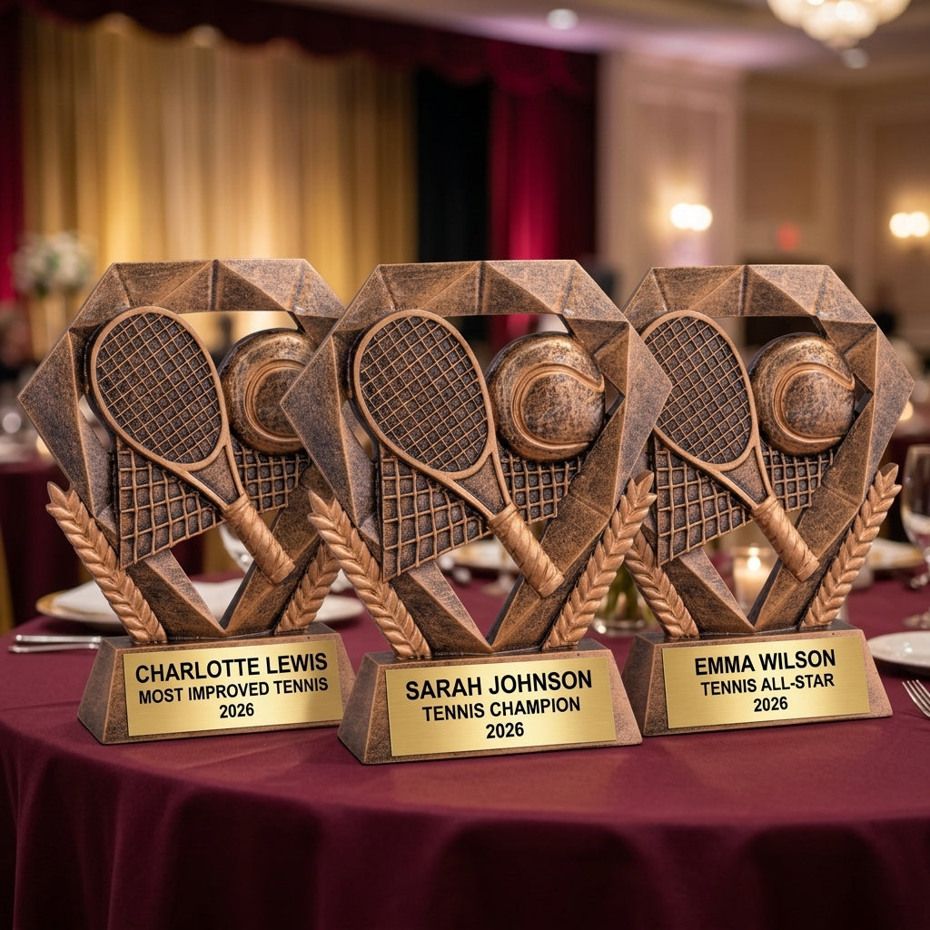 Tennis Award Trophy | Personalized Tennis Gift | Custom Engraved | Tennis Champion | Tennis MVP | Tennis Tournament - View 6