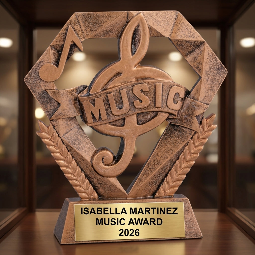 Personalized | Music Award | Custom Engraved | Music Trophy | Personalized Music Award | Engraved Treble Clef | Choir Band Gift - View 1