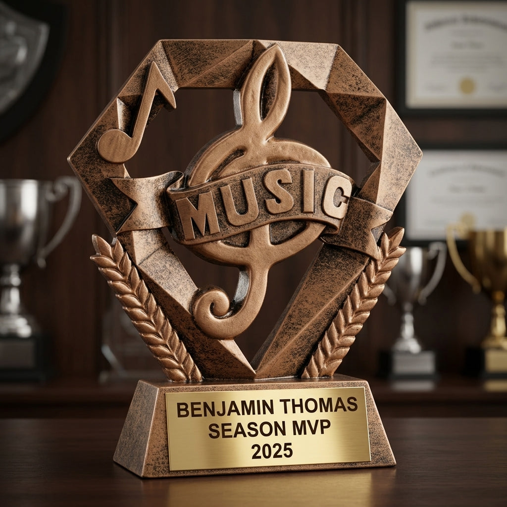 Personalized | Music Award | Custom Engraved | Music Trophy | Personalized Music Award | Engraved Treble Clef | Choir Band Gift - View 3
