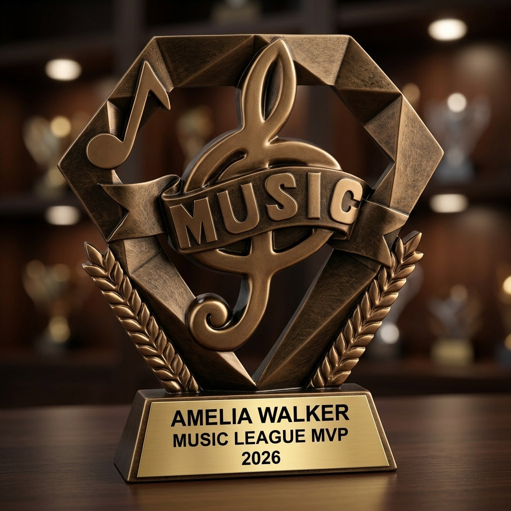 Personalized | Music Award | Custom Engraved | Music Trophy | Personalized Music Award | Engraved Treble Clef | Choir Band Gift - View 4