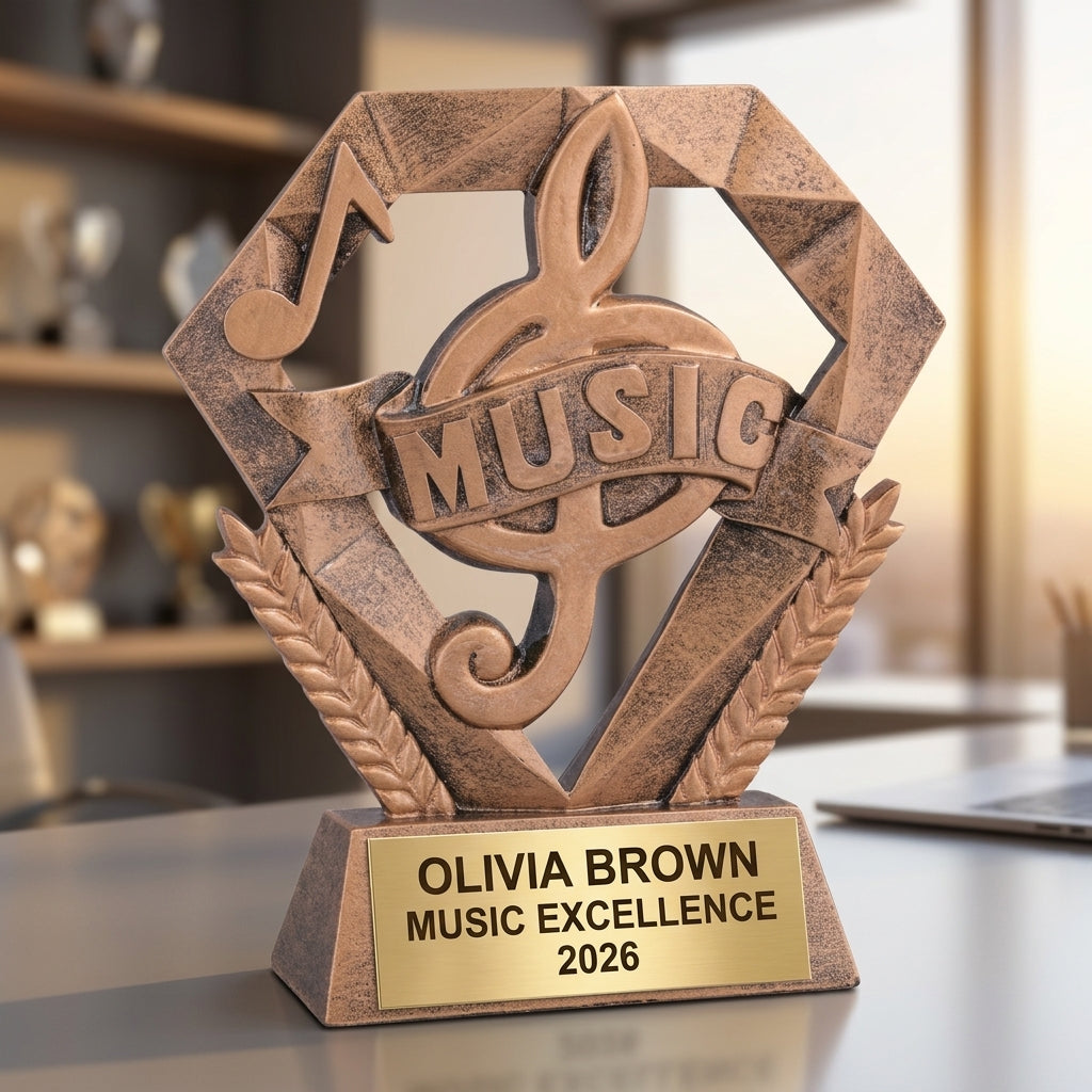 Personalized | Music Award | Custom Engraved | Music Trophy | Personalized Music Award | Engraved Treble Clef | Choir Band Gift - View 5