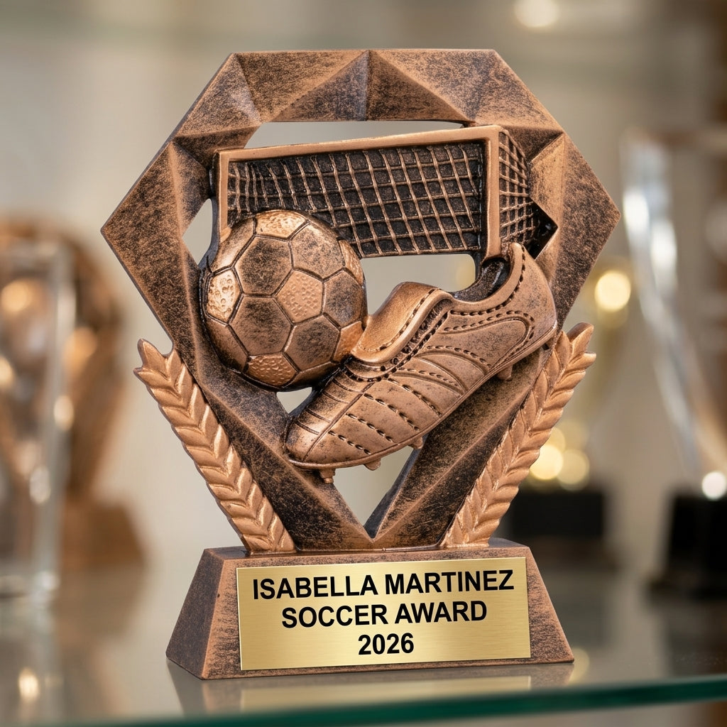 How to order a personalized soccer trophy in 3 easy steps with custom name, team, and year engraving