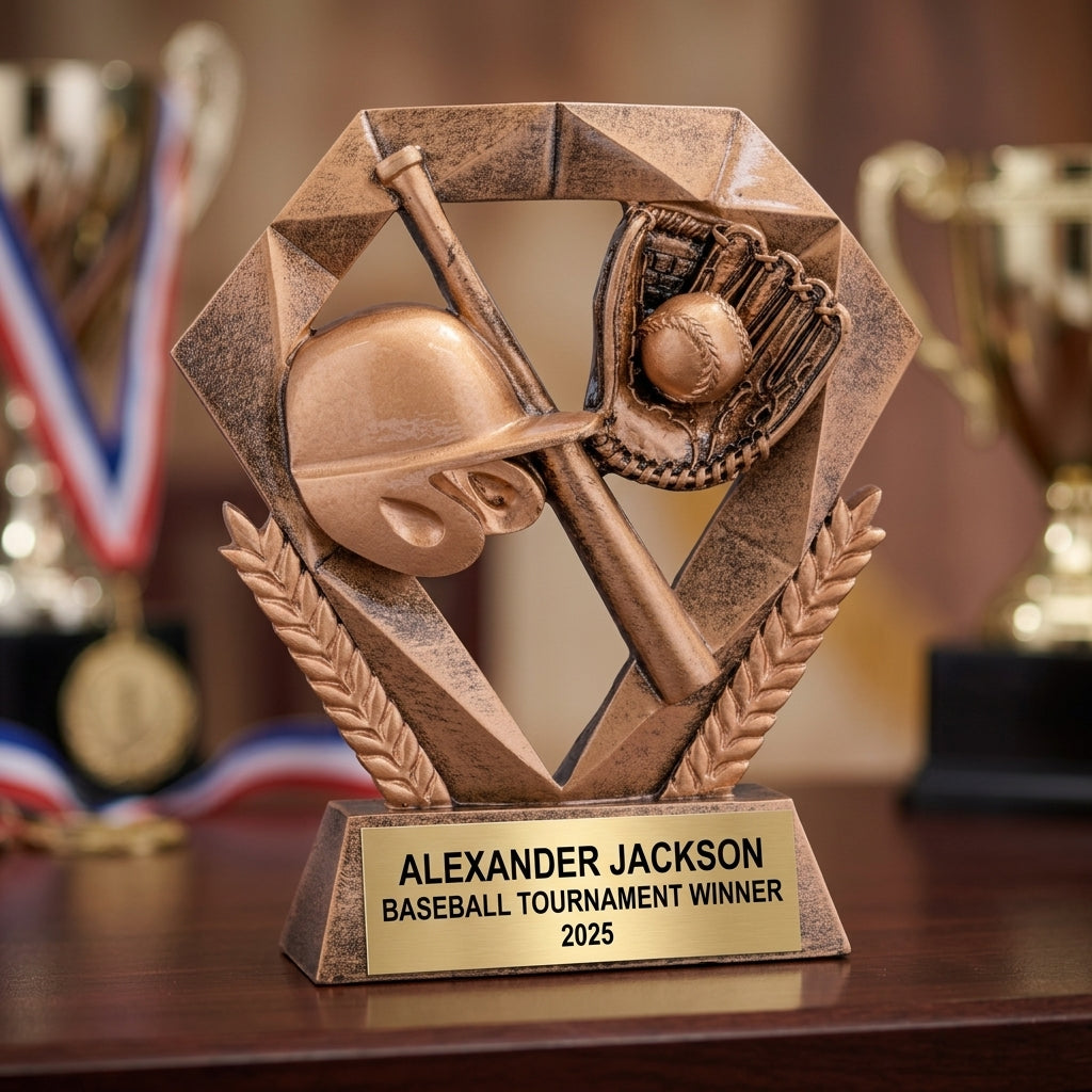 How to order a personalized baseball trophy in 3 easy steps with custom name, team, and year engraving