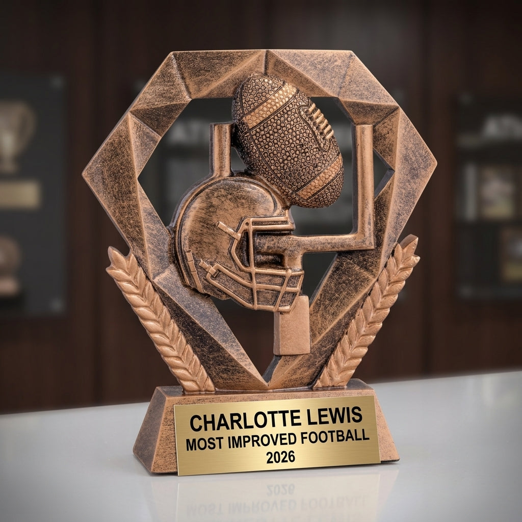 Personalized | Football Award | Custom Engraved | Football Trophy | Custom Award | Personalized Football | Youth Sports | MVP Trophy - View 3