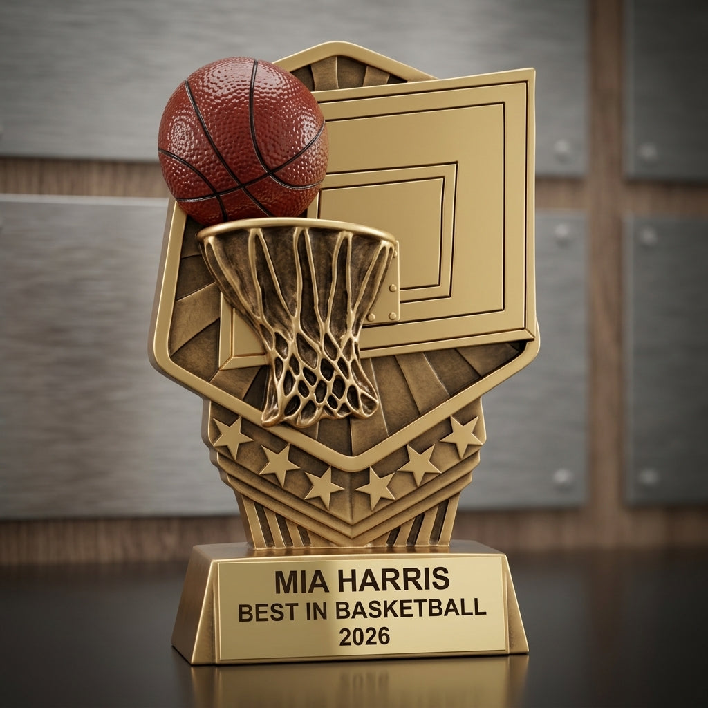 Basketball Award Trophy | Personalized | Custom Engraved | Basketball Gift | Team Trophy | End of Season | Basketball Tournament - View 3
