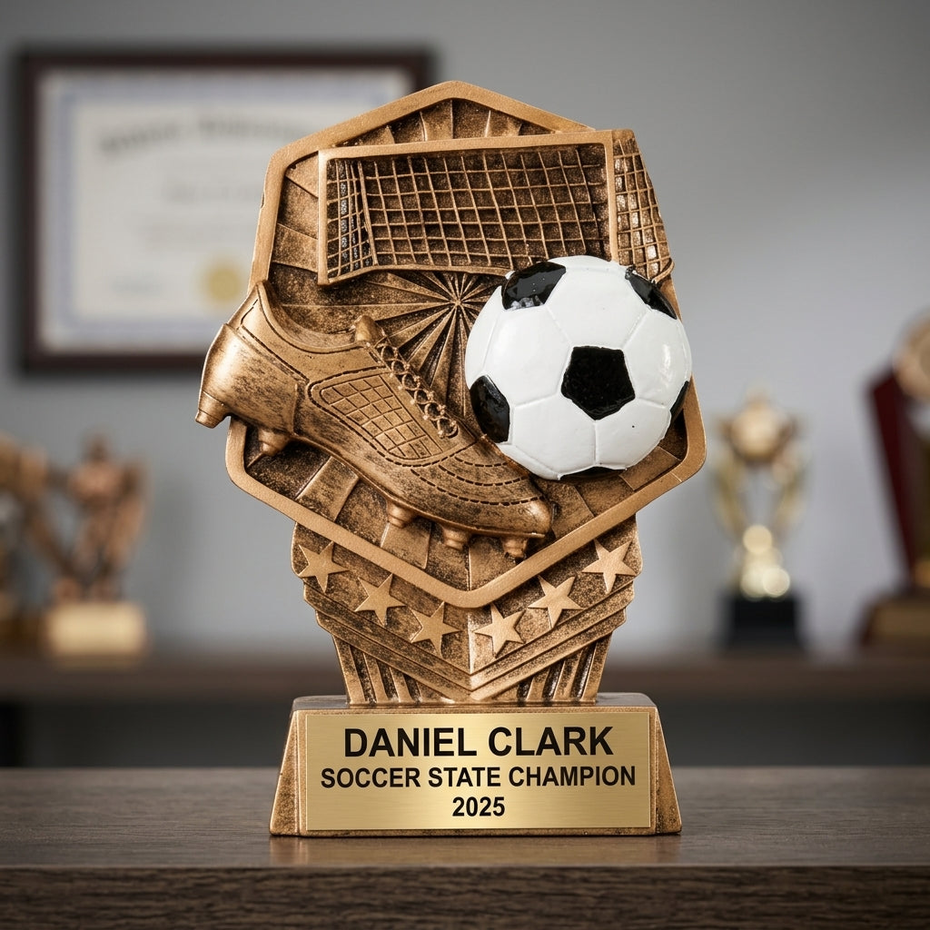 Soccer Award Trophy | Personalized | Custom Engraved | Soccer Gift | MVP Trophy | Team Award | Soccer Coach Gift - View 3