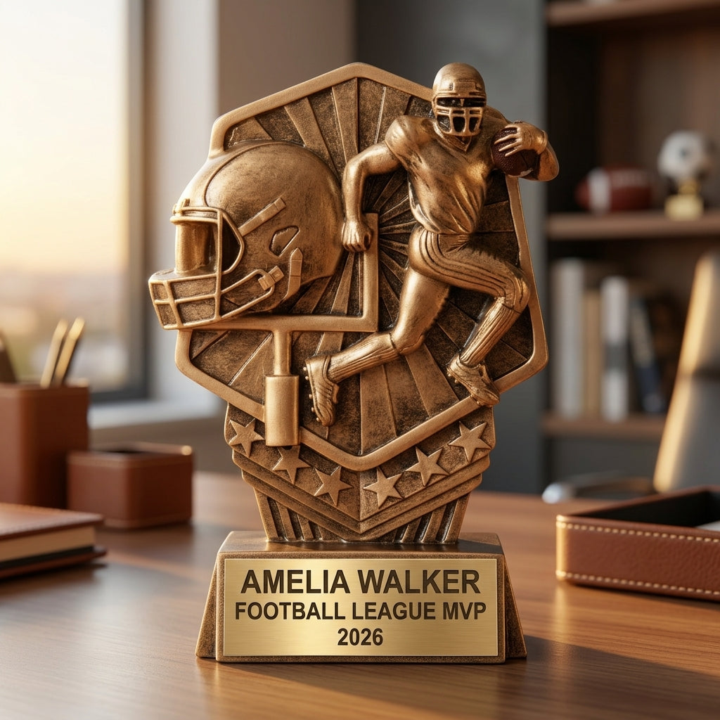 Personalized | Football Award | Custom Engraved | Football Trophy | MVP Award | Youth Football | Team Recognition | Personalized Gift - View 5