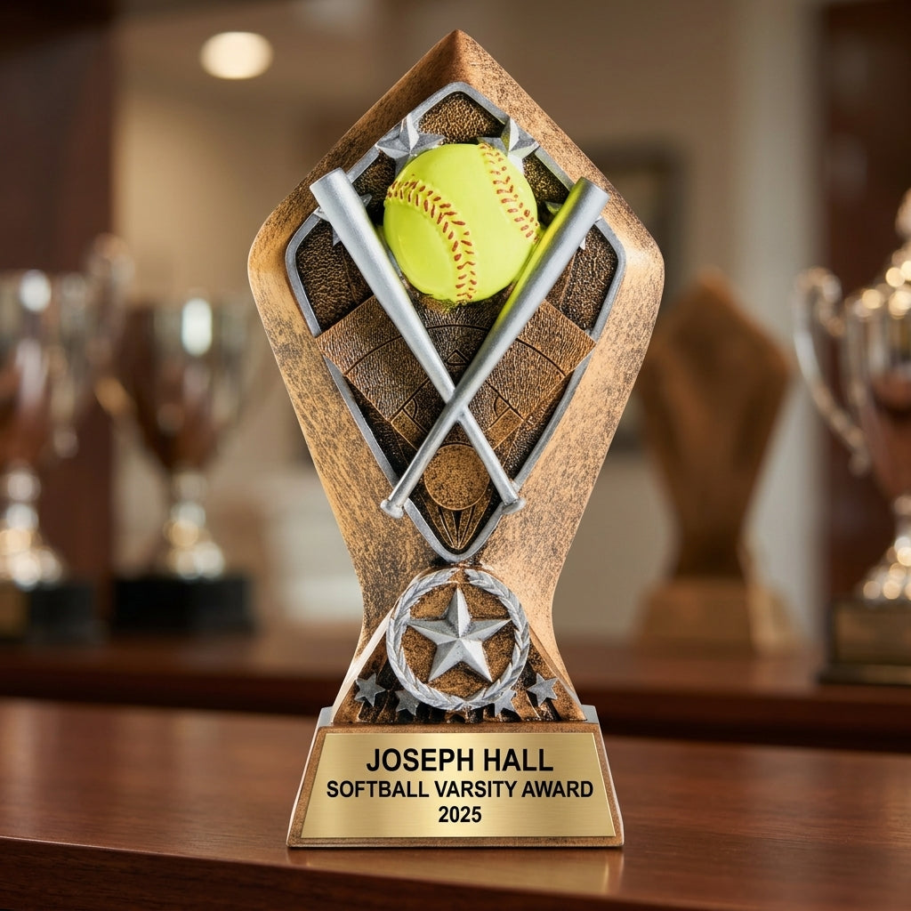 Softball Award Trophy | Personalized | Custom Engraved | Softball MVP | Team Award | End of Season | Coach Gift - View 4
