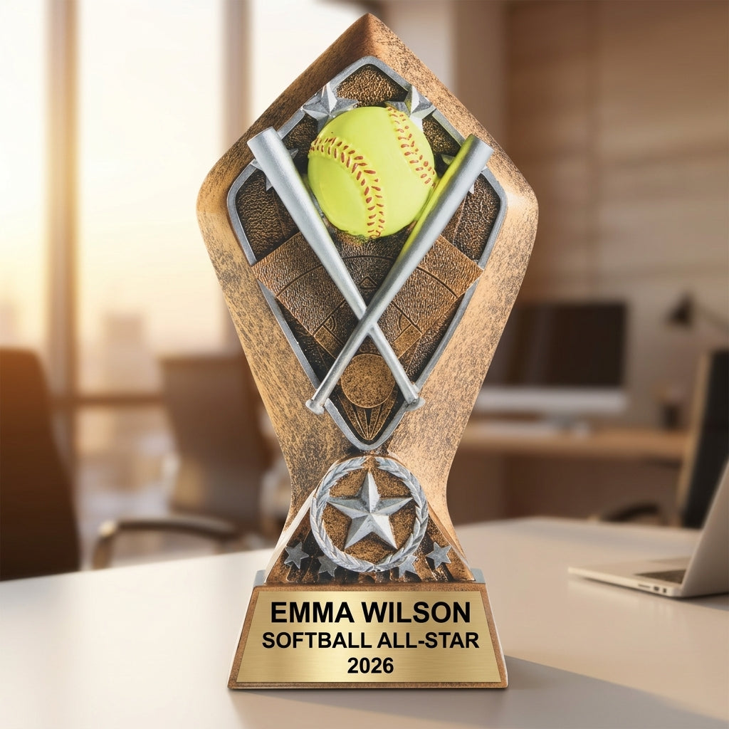 Softball Award Trophy | Personalized | Custom Engraved | Softball MVP | Team Award | End of Season | Coach Gift - View 5