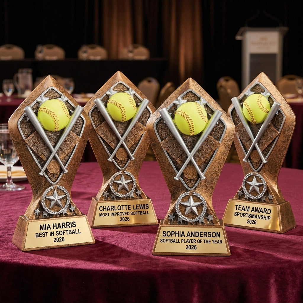 Softball Award Trophy | Personalized | Custom Engraved | Softball MVP | Team Award | End of Season | Coach Gift - View 6