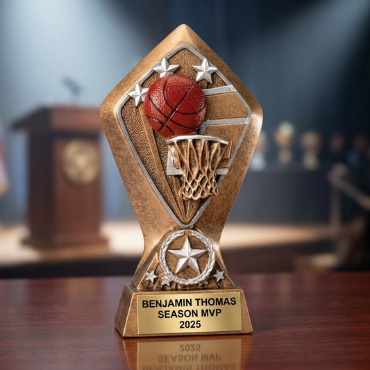 Sports Award Trophy | Personalized | Basketball Trophy | Custom Engraved | Team Gift | Achievement Award | Wood Unlimited - View 2