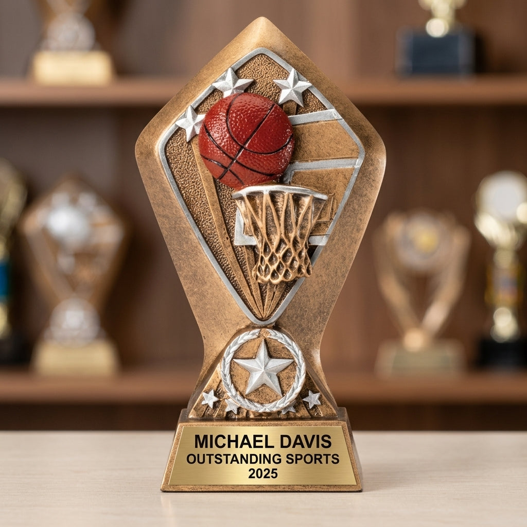 Sports Award Trophy | Personalized | Basketball Trophy | Custom Engraved | Team Gift | Achievement Award | Wood Unlimited - View 4