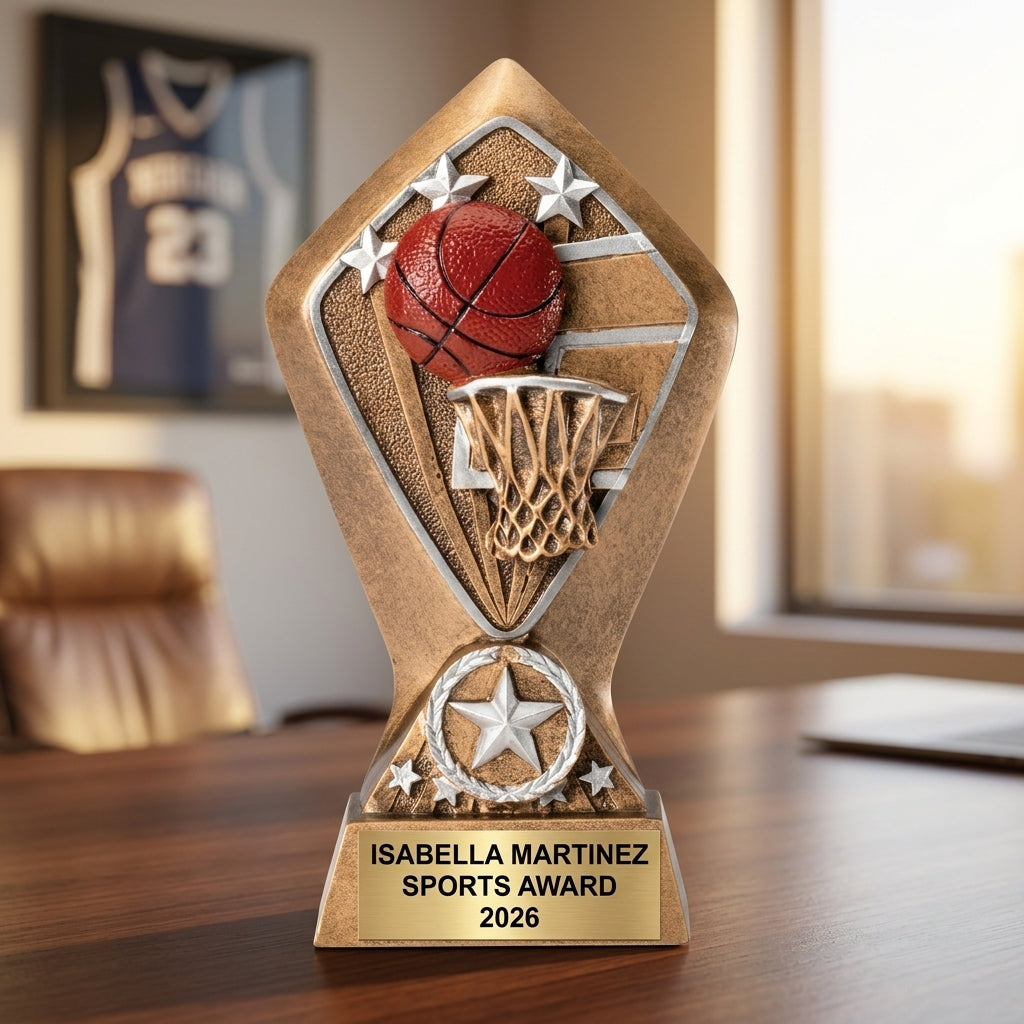Sports Award Trophy | Personalized | Basketball Trophy | Custom Engraved | Team Gift | Achievement Award | Wood Unlimited - View 5