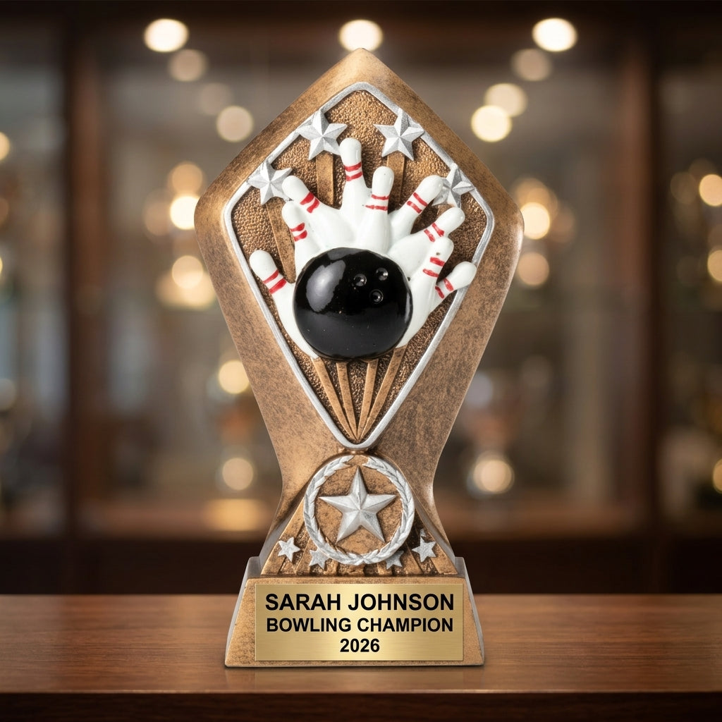 Bowling Award Trophy | Personalized | Custom Engraved | Bowling Gift | Team Award | Tournament Trophy - View 4