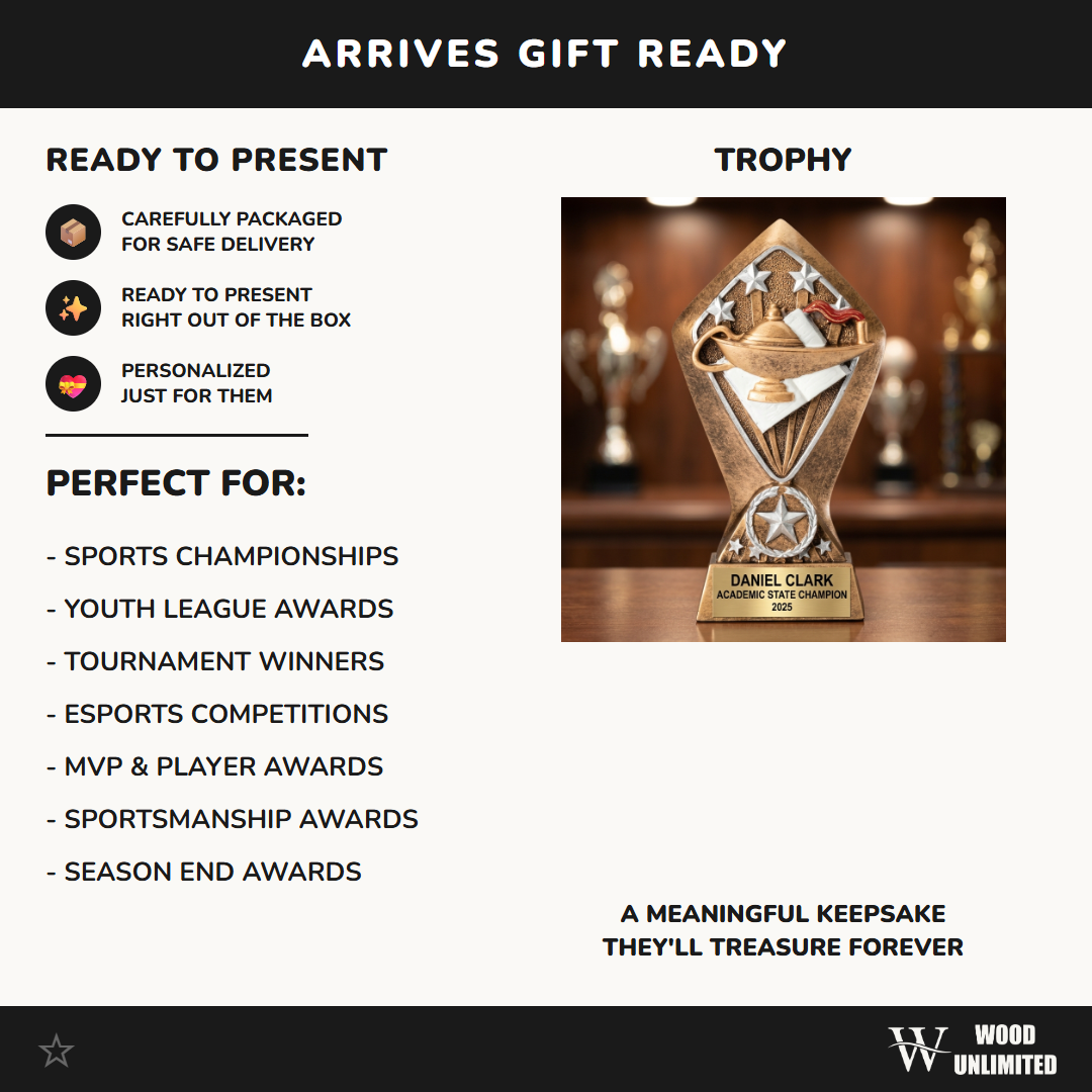 Personalized | Academic Award | Custom Engraved | Graduation | Student | Scholar | Trophy | Award | Engraved | Knowledge | Excellence