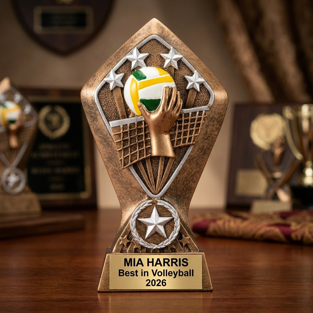 Personalized | Volleyball Award | Custom Engraved | Volleyball Trophy | Player Award | Team Gift | MVP | Most Improved | Youth League - View 3