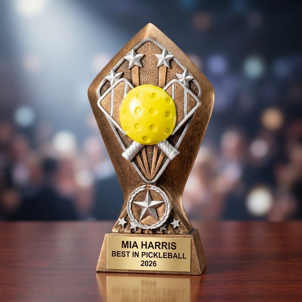 Pickleball Award Trophy | Personalized | Custom Engraved | Pickleball Gift | Team Award | Tournament Trophy - View 2
