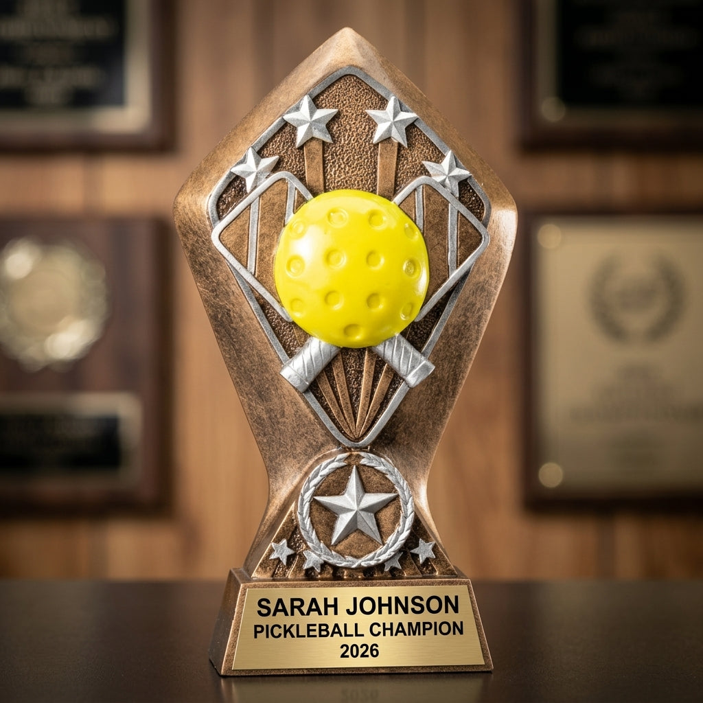Pickleball Award Trophy | Personalized | Custom Engraved | Pickleball Gift | Team Award | Tournament Trophy - View 3