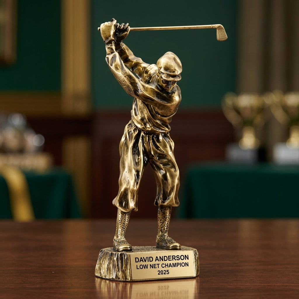 Golf Trophy Award | Personalized Golf Award | Custom Engraved Trophy | Golf Tournament Award | Champion Golfer Trophy | Golf Gift - View 2
