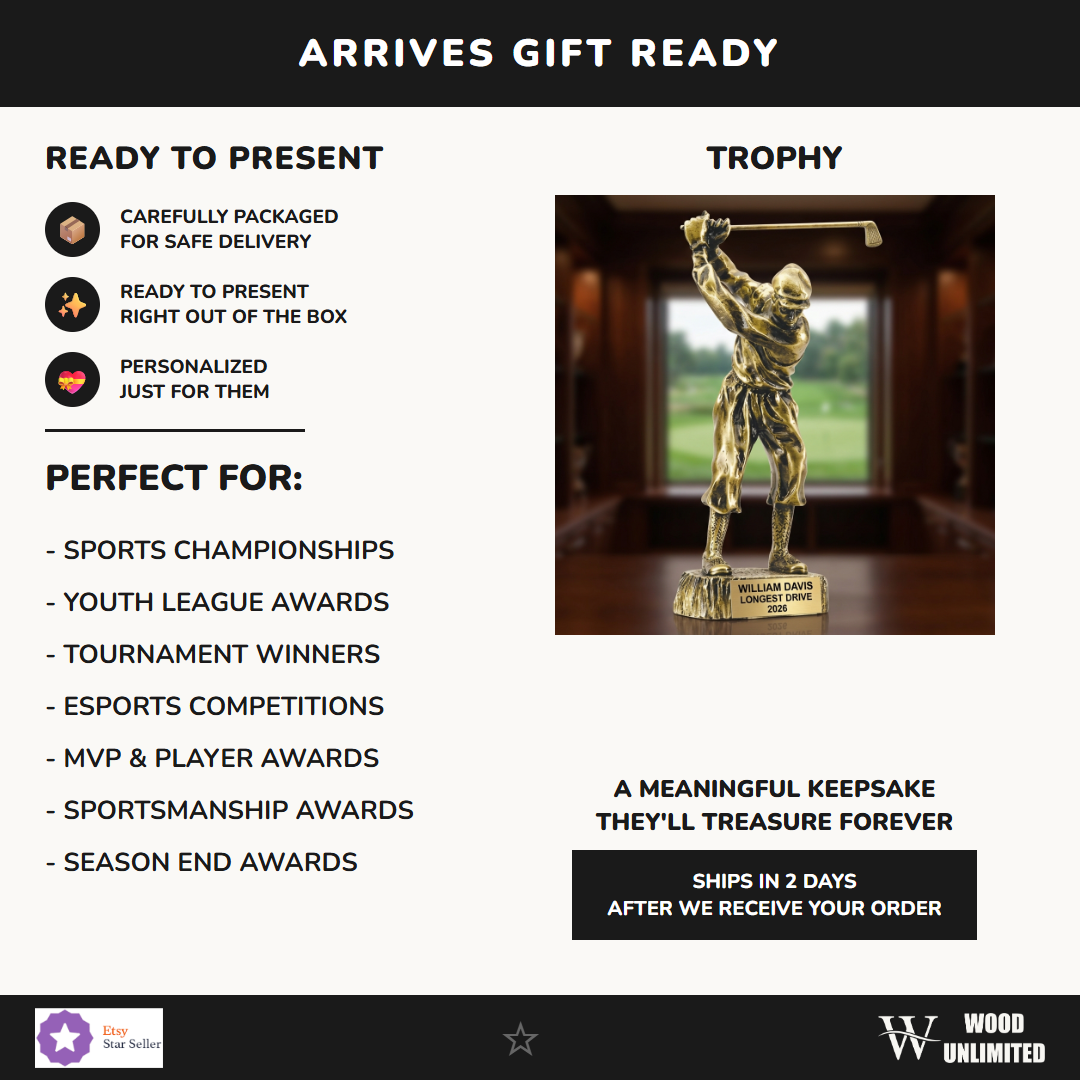 Glf Rfg Golf Trophy Award | Personalized Golf Award | Custom Engraved Trophy ...