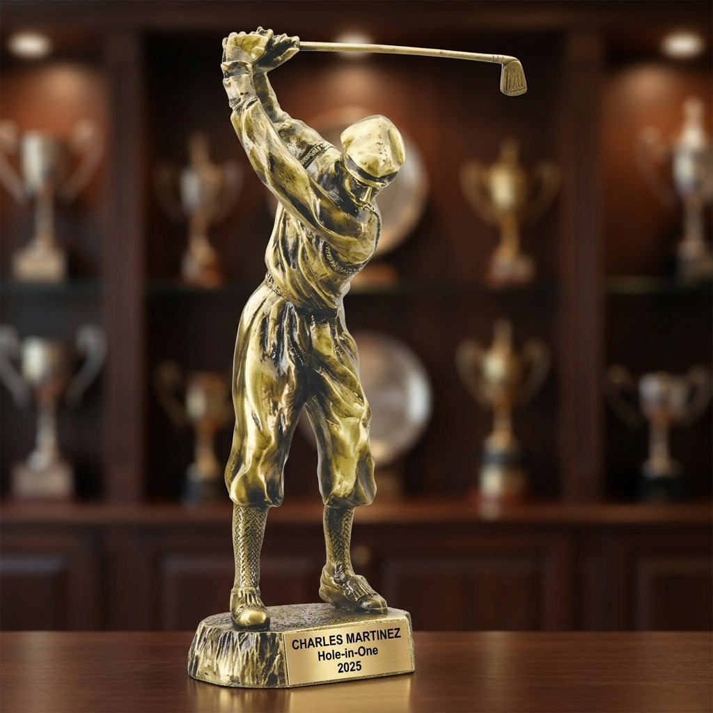 Golf Award Trophy | Personalized | Custom Engraved | Golfer Figurine | Champion Award | Golf Tournament | Unique Gift - View 1