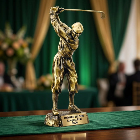 Golf Award Trophy | Personalized | Custom Engraved | Golfer Figurine | Champion Award | Golf Tournament | Unique Gift - View 2