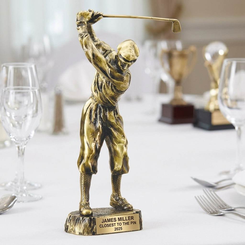 Golf Award Trophy | Personalized | Custom Engraved | Golfer Figurine | Champion Award | Golf Tournament | Unique Gift - View 5