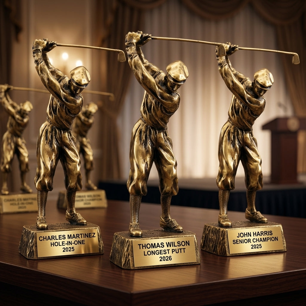 Golf Award Trophy | Personalized | Custom Engraved | Golfer Figurine | Champion Award | Golf Tournament | Unique Gift - View 6