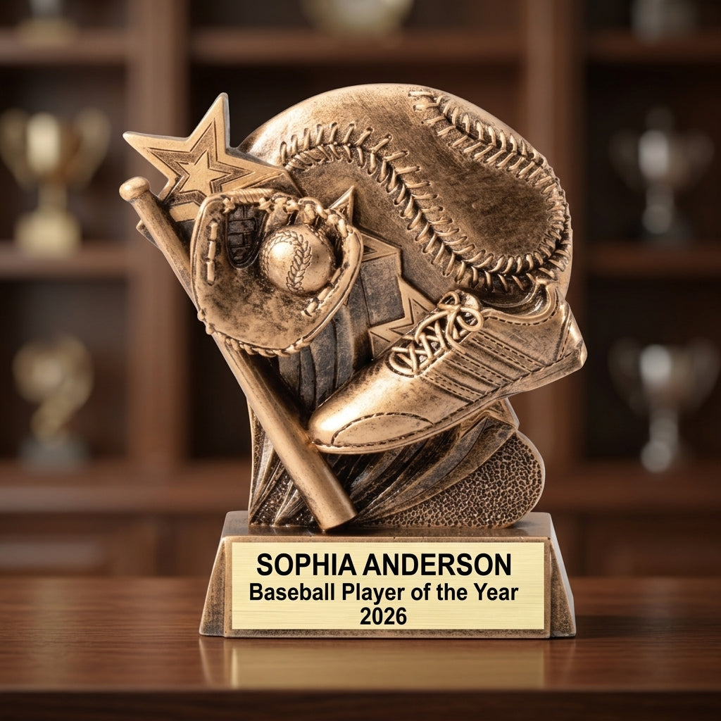 Baseball Trophy Award | Personalized | Custom Engraved | Baseball MVP Award | Team Trophy | Baseball Gift | Personalized Baseball Award - View 4
