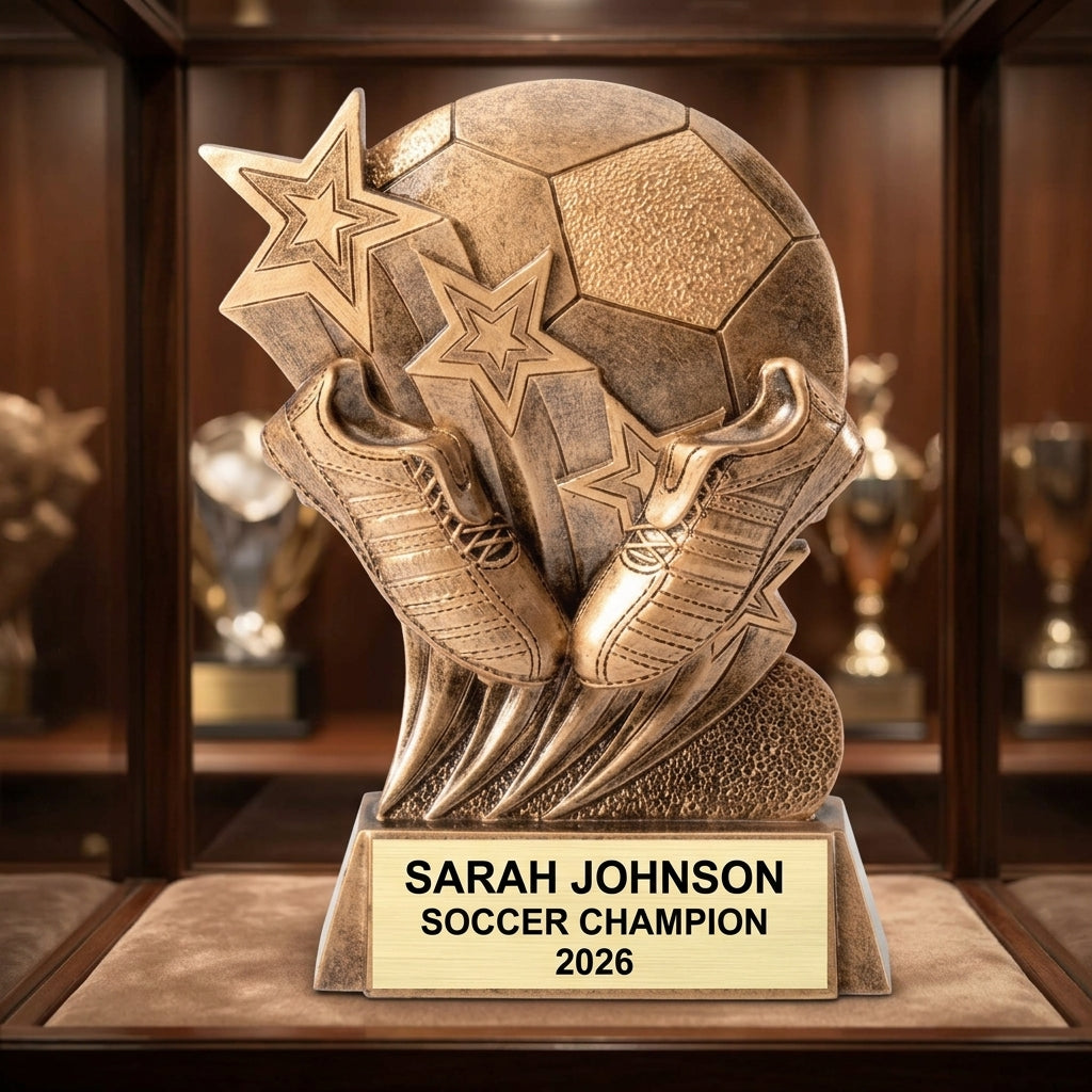 Soccer Trophy Award | Personalized | Custom Engraved | Soccer Gift | MVP | Team Award | Soccer Tournament | Personalized Trophy - View 1