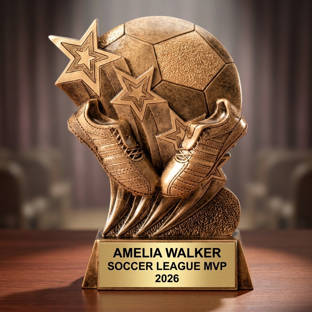 Soccer Trophy Award | Personalized | Custom Engraved | Soccer Gift | MVP | Team Award | Soccer Tournament | Personalized Trophy - View 2
