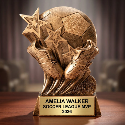 Soccer Trophy Award | Personalized | Custom Engraved | Soccer Gift | MVP | Team Award | Soccer Tournament | Personalized Trophy - View 2