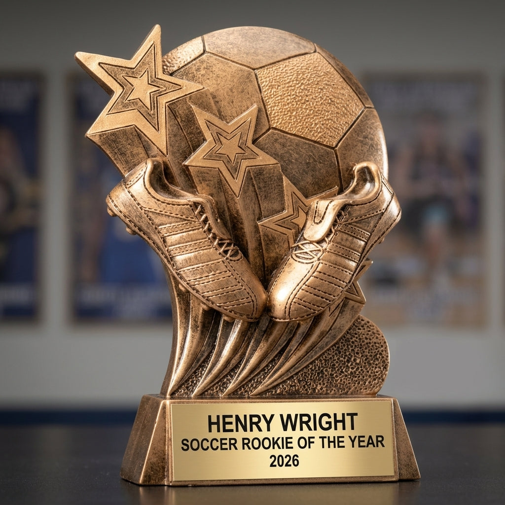 Soccer Trophy Award | Personalized | Custom Engraved | Soccer Gift | MVP | Team Award | Soccer Tournament | Personalized Trophy - View 3