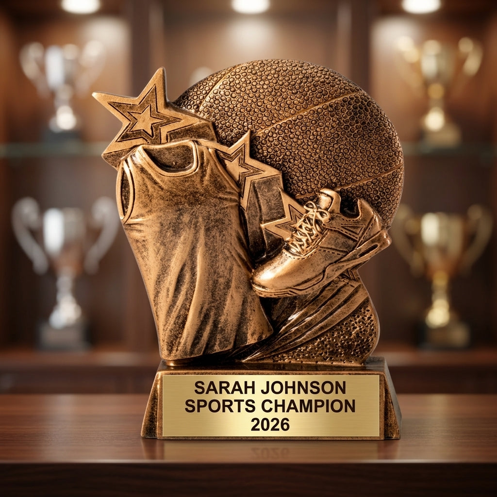 Sports Trophy Award | Personalized | Custom Engraved | Team Award | Achievement Trophy | Sports Gift | Champion Award | Custom Name Plate - View 4